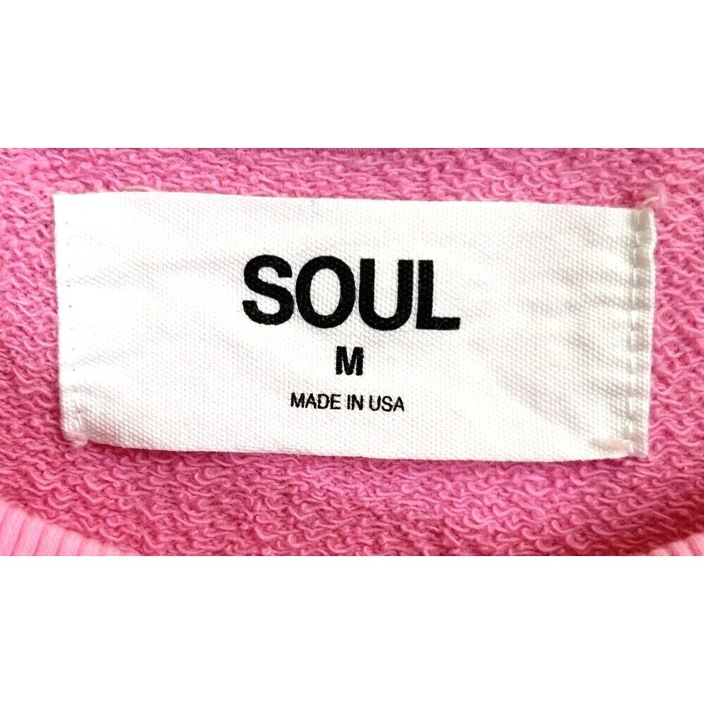 Soulcycle Pullover Top Women Medium Pink Graphic Mattie Crop Sweatshirt Cotton - Picture 10 of 11